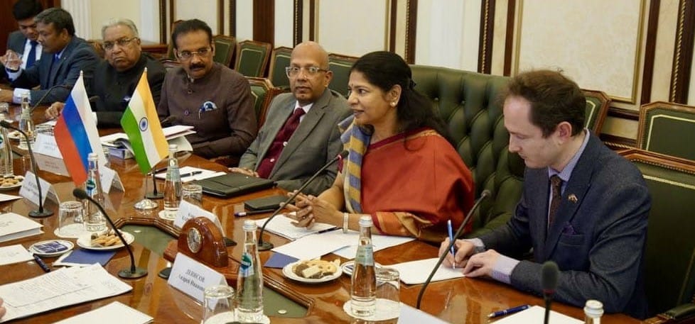 ரஷ்ய வெளியுறவு அதிகாரிகளுடன்   கனிமொழி எம்.பி. கலந்துரையாடல்