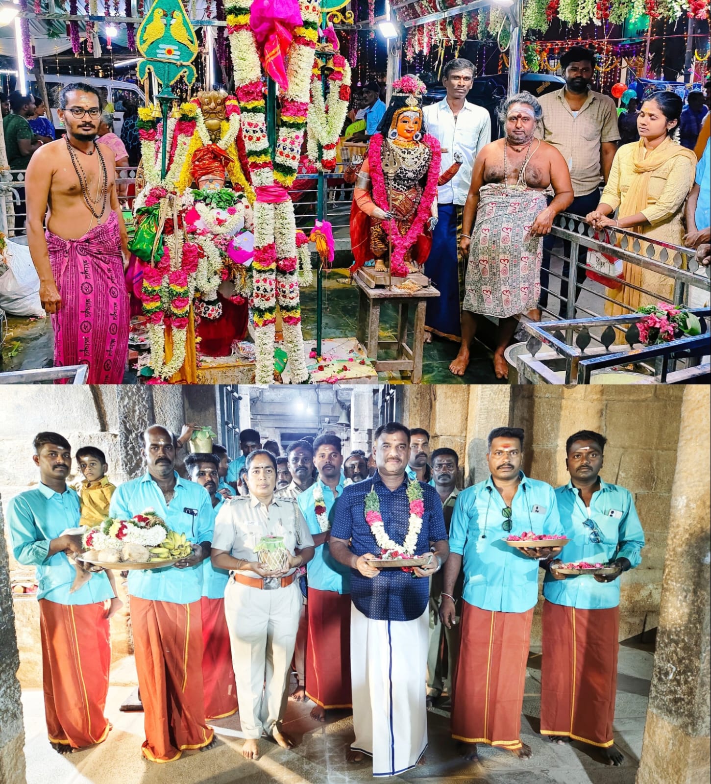 புதுக்கோட்டை மாவட்டம்  பொன்னமராவதியில் காவல்துறை சார்பில் பட்டமராத்தான் கோவில் பூச்சொரிதல் விழா
