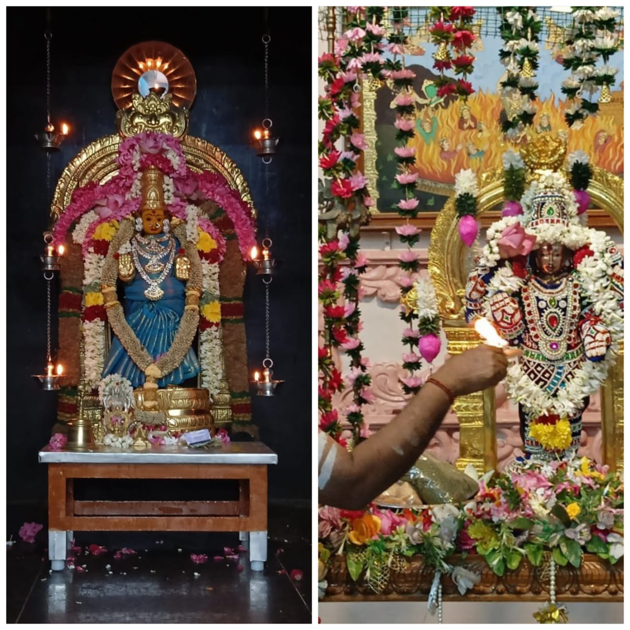 ஸ்ரீ கன்னிகா பரமேஸ்வரி அம்மனுக்கும் உற்சவருக்கும் அபிஷேக, அலங்காரங்கள்