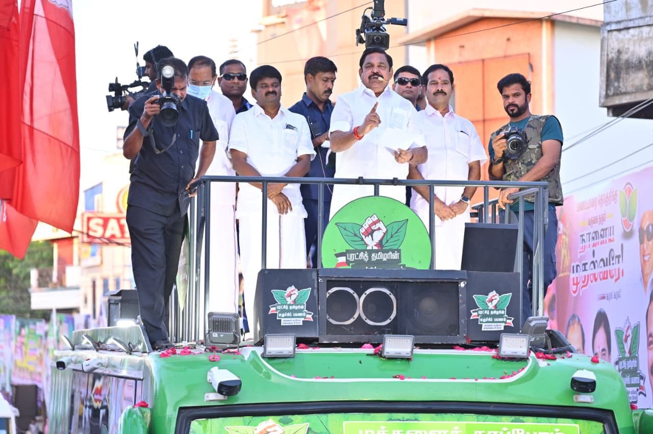 மணப்பாறையில் அதிமுக பொதுச் செயலாளர் பழனிச்சாமி பிரசாரம்