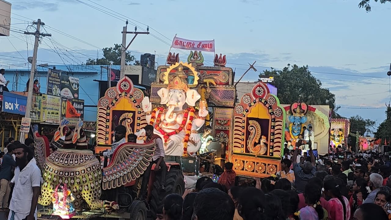 மேட்டுப்பாளையத்தில் விநாயகர் சிலைகள் ஊர்வலம்