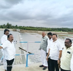 பொய்கை ஊராட்சியில் தடுப்பணை கட்டும் பணி: எம்ஏல்ஏ நேரில் ஆய்வு!