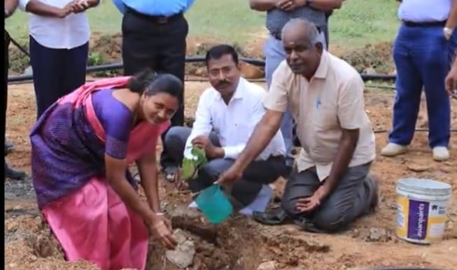 வீரபாண்டி பிரிவில் நேற்று மரம் நடும் விழா