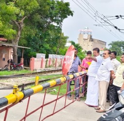 சுரங்கப்பாதை அமைப்பது குறித்து தங்கப்பாண்டியன் எம்எல்ஏ நேற்று ஆய்வு