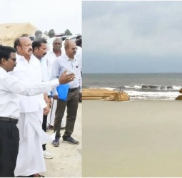 தியாகவல்லி பகுதியில் நடைபெற்று வரும் அருவாள்மூக்கு திட்டப் பணி