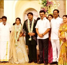 முன்னாள் மத்திய இணை அமைச்சர் ஏ.கே. மூர்த்தி மகன் திருமண வரவேற்பு நிகழ்ச்சி