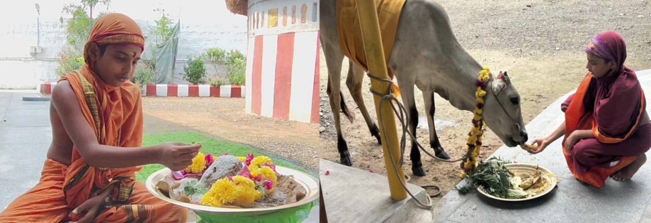 உக்கல் அருள்மிகு மடாவளம் ஸ்ரீ காமாட்சி அம்பாள் கோயிலில் மணல் லிங்க பூஜையும் ,கோ பூஜையும்: