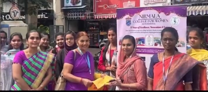 கோவை நிர்மலா மகளிர் கல்லூரியின் மஞ்சப்பை விழிப்புணர்வு நிகழ்ச்சி