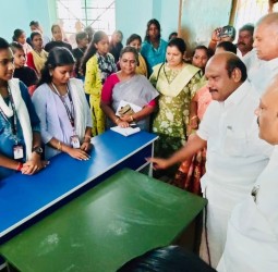 அரசு கலை மற்றும் அறிவியல் கல்லூரியை அமைச்சர்கள் தா.மோ.அன்பரசன், கோவி.செழியன் ஆய்வு