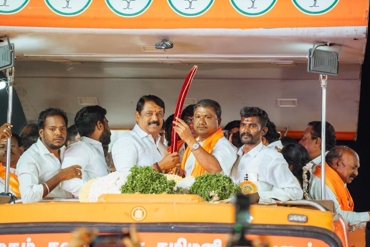 காஞ்சிபுரத்தில் பரப்புரை மேற்கொண்ட பாஜக தலைவர்