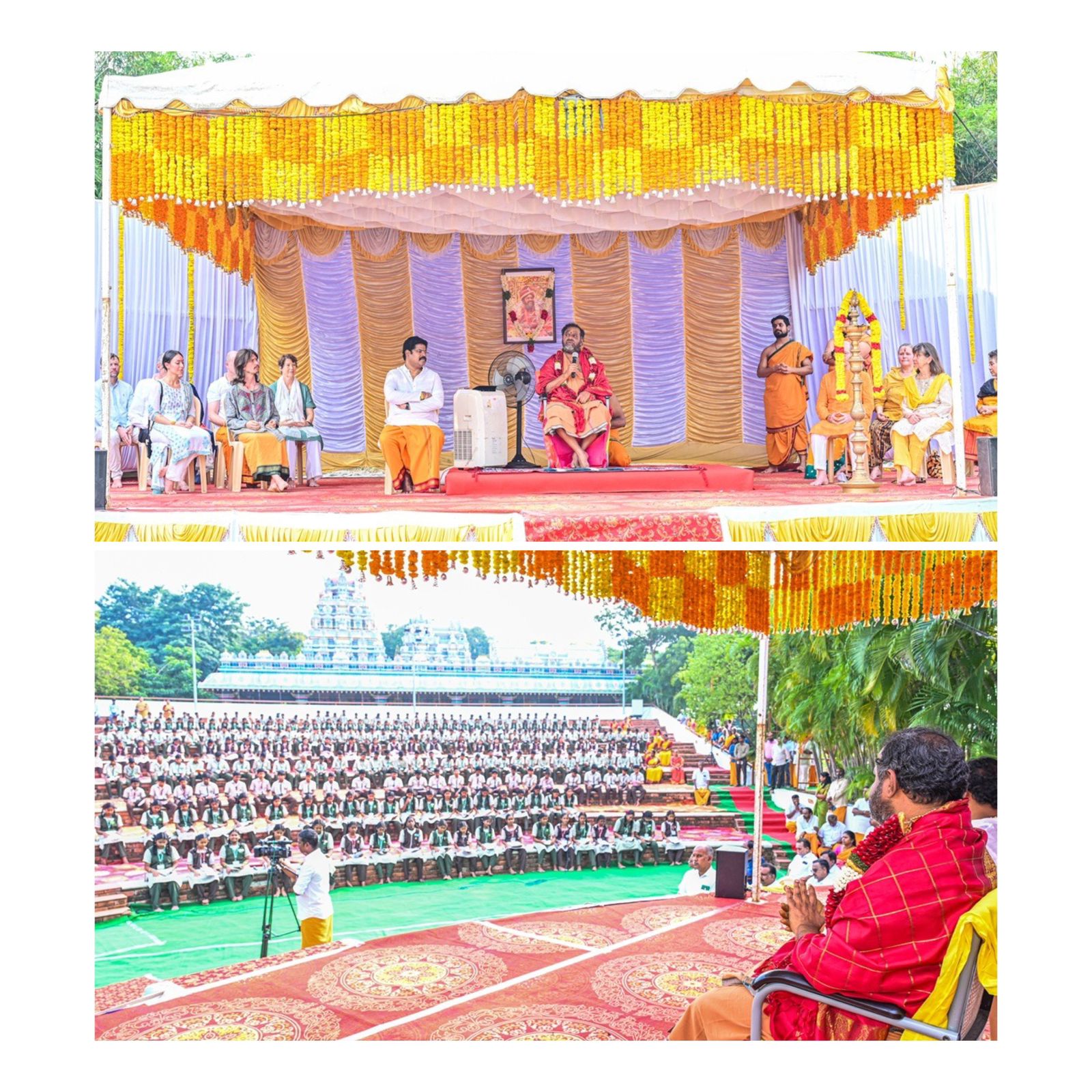 வேலூர் ஸ்ரீபுரம் பொற்கோவிலில் 600 மாணவர்கள் பங்கேற்ற பிரம்மாண்ட ஐகிரி நந்தினி பாராயணம்!