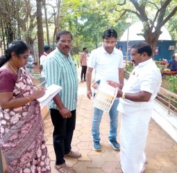 வேப்பமூடு சந்திப்பு சர்.சி.பி.இராமசாமிஐயர் நினைவு பூங்வில் நடைபெற்று வரும் பூங்கா சீரமைப்பு