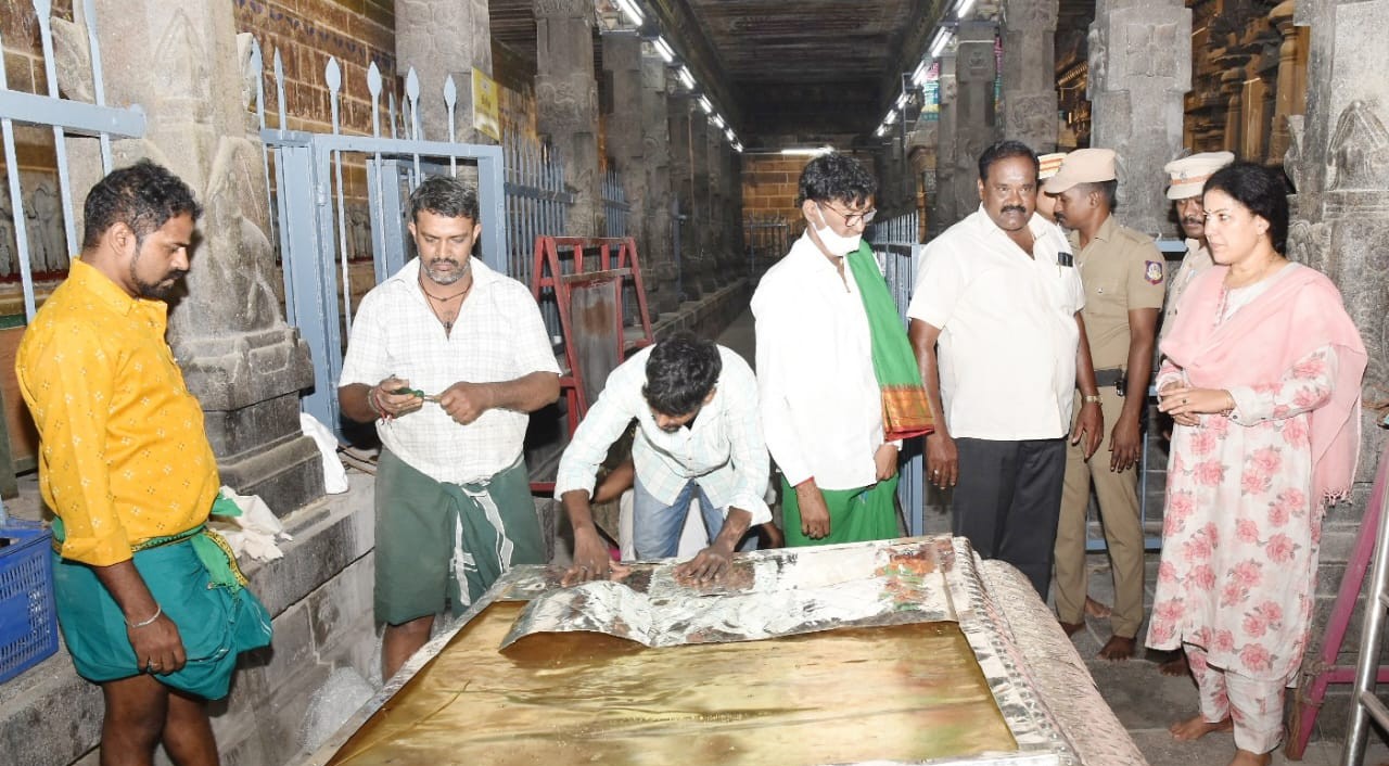 காஞ்சிபுரம் ஏகாம்பரநாதர் கோவில் கும்பாபிஷேக பணி