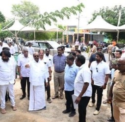 புதியதாக கட்டப்பட்டு வரும் மாதிரி பள்ளியை அமைச்சர் எ.வ. வேலு நேரில் ஆய்வு