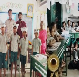 காகித மடிப்பு கலை பயிற்சியை ஆர்வமாக மேற்கொண்ட மாணவர்கள்...!