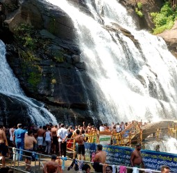 குற்றாலத்தில் அனைத்து அருவிகளிலும் சுற்றுலாப் பயணிகள் கூட்டம்