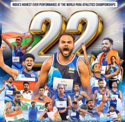 உலக பாரா தடகள சாம்பியன்ஷிப் 22 பதக்கங்கள் குவித்த இந்திய வீரர் - வீராங்கனைகளுக்கு குவியும் பாராட்டு