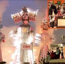 வடமாநிலங்களில் தசரா பண்டிகை கோலாகலம்... ராவணன் உருவ பொம்மைகளை எரித்து கொண்டாட்டம்