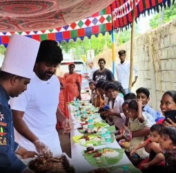 திருமுல்லைவாயில் நரிக்குறவர் காலனியில் நடிகர் ராகவா லாரன்ஸின் தாய் கண்மணி ஏற்பாடு செய்த அசைவ அன்னதானம்