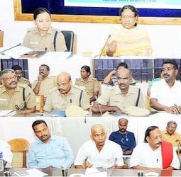 கூடலூரில் பதற்றமான வாக்குச்சாவடி மையங்களில் பாதுகாப்பு நடவடிக்கைகள்: கலெக்டர் லட்சுமிபவ்யா ஆலோசனை