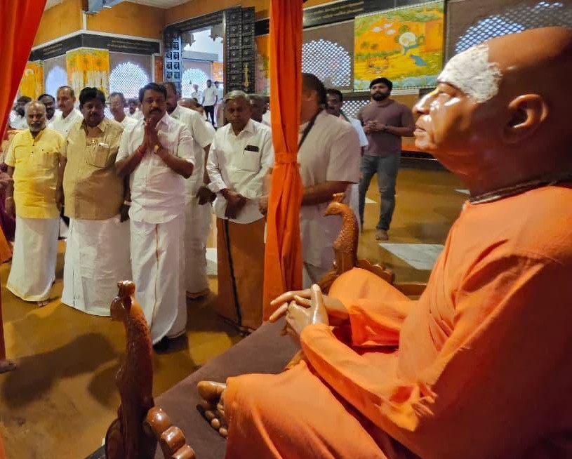 இஸ்கான் திருக்கோவிலில் பாஜக மாநிலத் தலைவர் நயினார்நாகேந்திரன் தரிசனம்