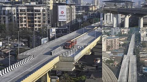 மும்பையில் 4 வழி மேம்பாலம் திடீரென 2 வழியாக மாறும் புகைப்படம் - ‘ஆபத்து இல்லை’ என எம்எம்ஆர்டிஏ விளக்கம்