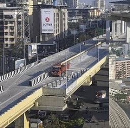 மும்பையில் 4 வழி மேம்பாலம் திடீரென 2 வழியாக மாறும் புகைப்படம் - ‘ஆபத்து இல்லை’ என எம்எம்ஆர்டிஏ விளக்கம்