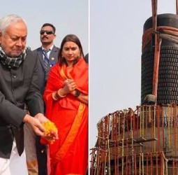 சிவலிங்கம் நிறுவும் பணி: முதல்வர் நிதிஷ் குமார் ஆய்வு