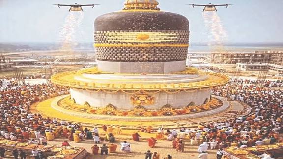 பீகார் ராமாயண கோவிலில் 33 அடி உயர பிரம்மாண்ட சிவலிங்கம்