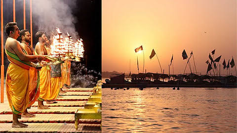 மாலை சாயும் நொடியில்… பக்தர்களை பரவசத்தில் ஆழ்த்தும் வாரணாசியின் கங்கா ஆரத்தி!