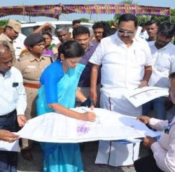 ராணிப்பேட்டையில் 28–ந் தேதி முதலமைச்சர் நிகழ்ச்சிக்கான முன்னேற்பாட்டுப் பணிகள்: அமைச்சர் காந்தி ஆய்வு